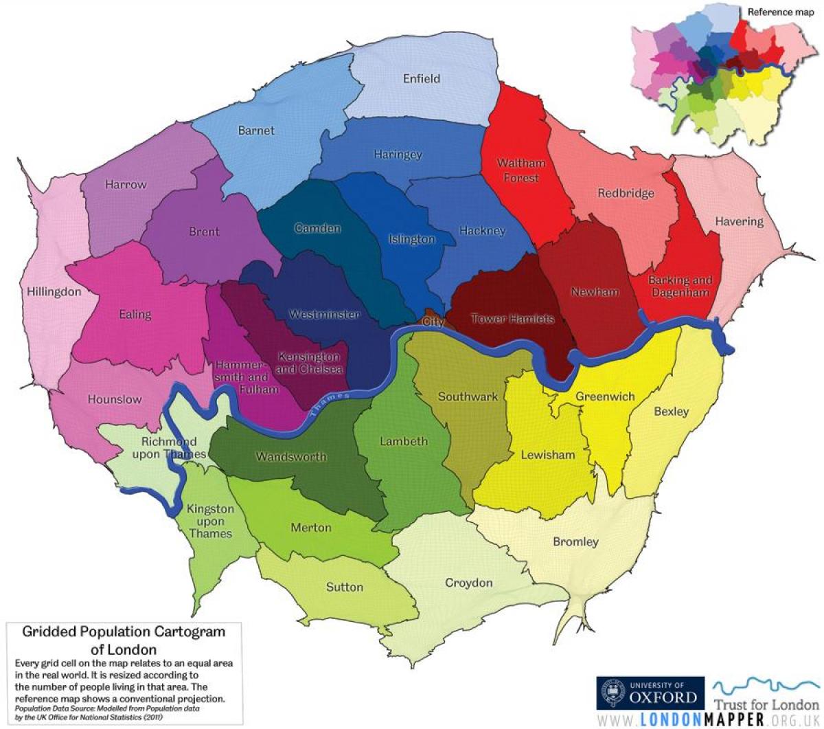 carte de la région de London