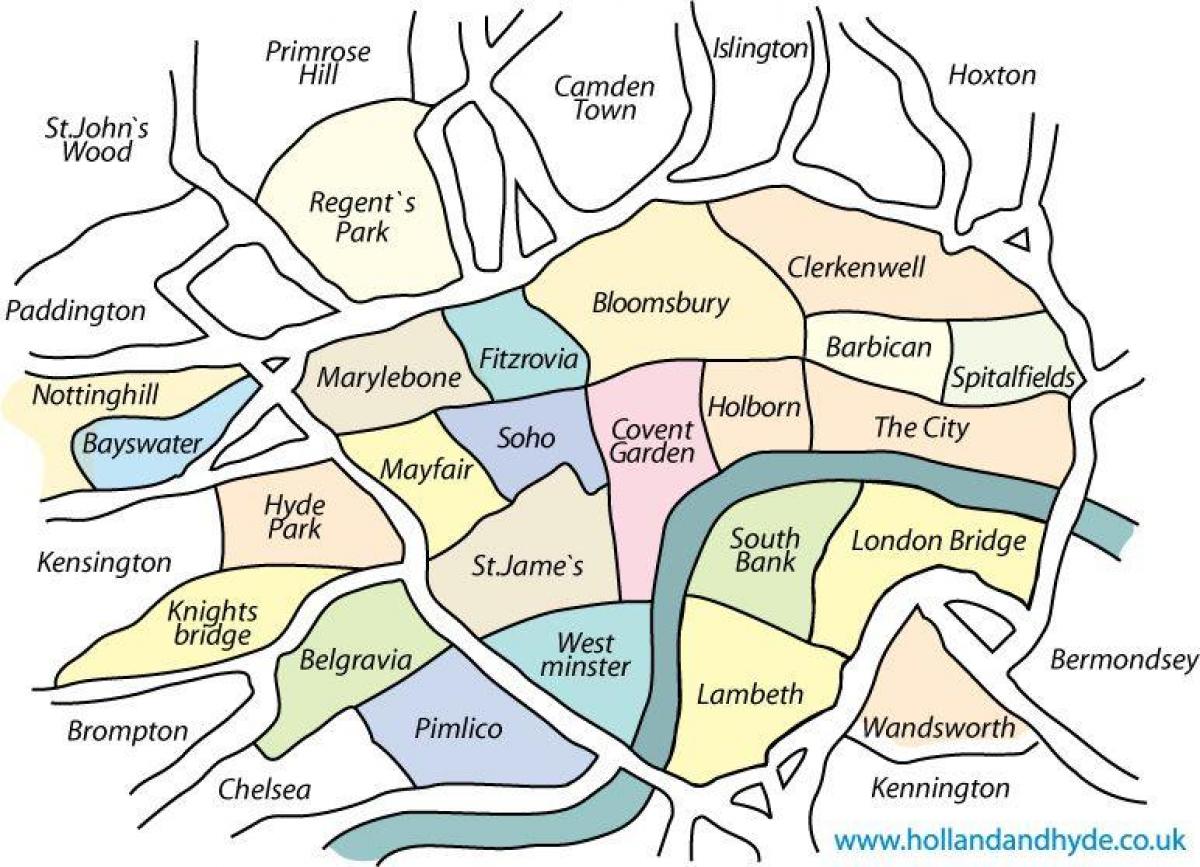 quartier la carte de Londres