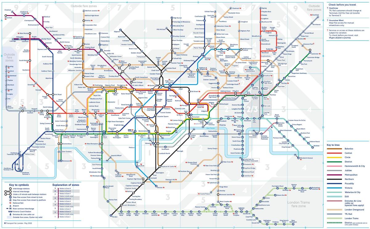 carte du métro de Londres