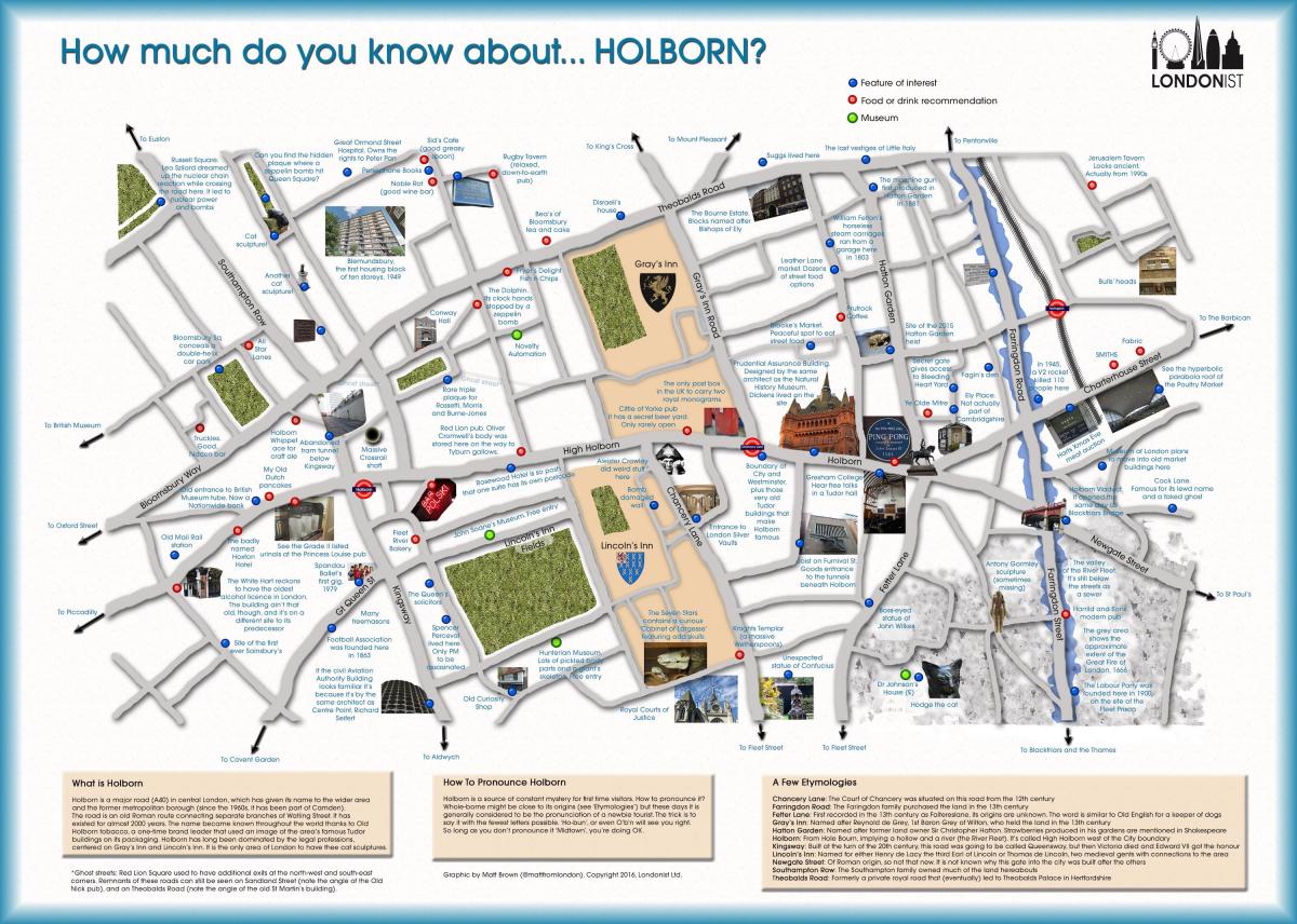 carte de Holborn, London,