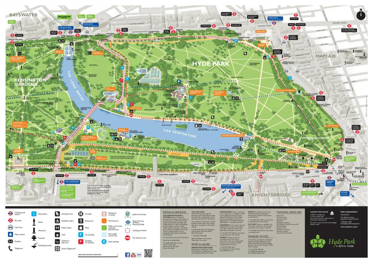 carte de hyde park à Londres