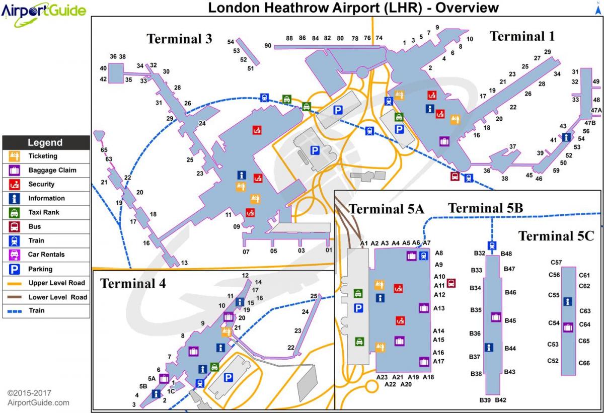 carte de l'aéroport de heathrow