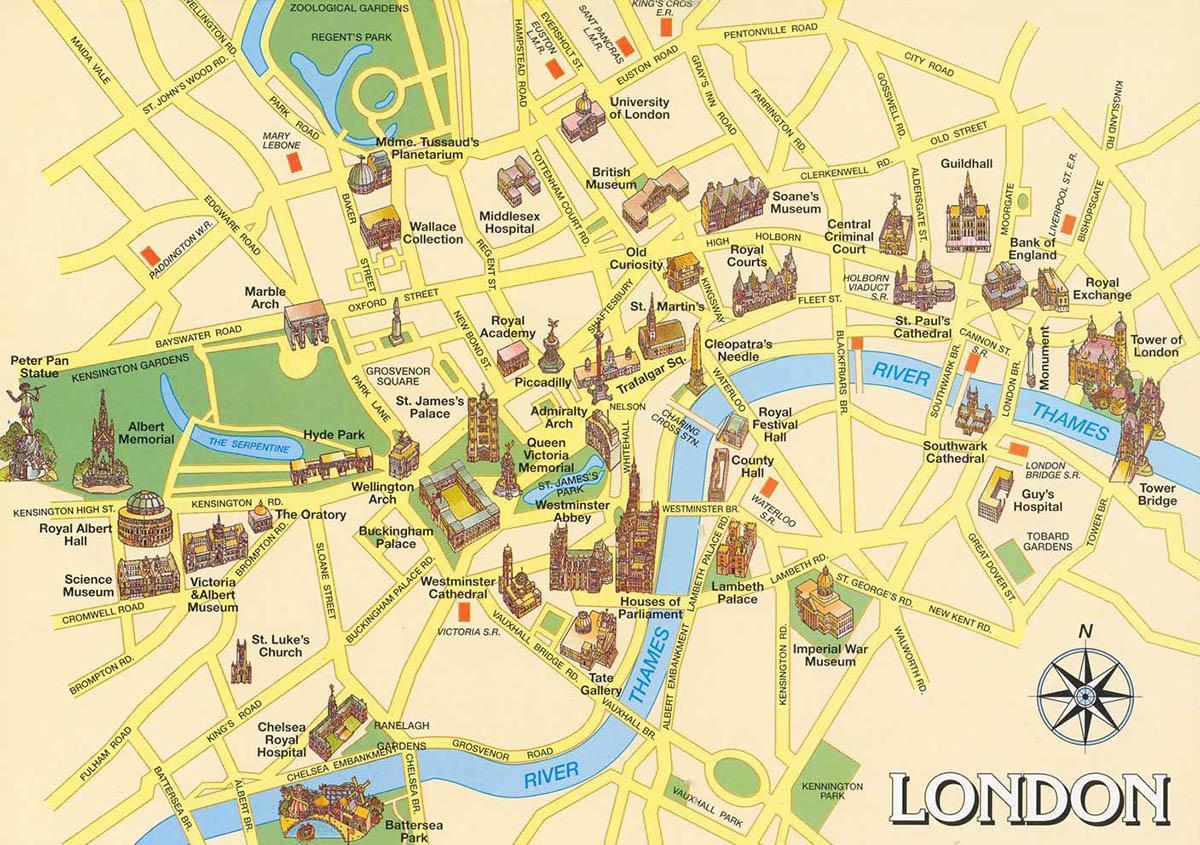 carte du centre de Londres