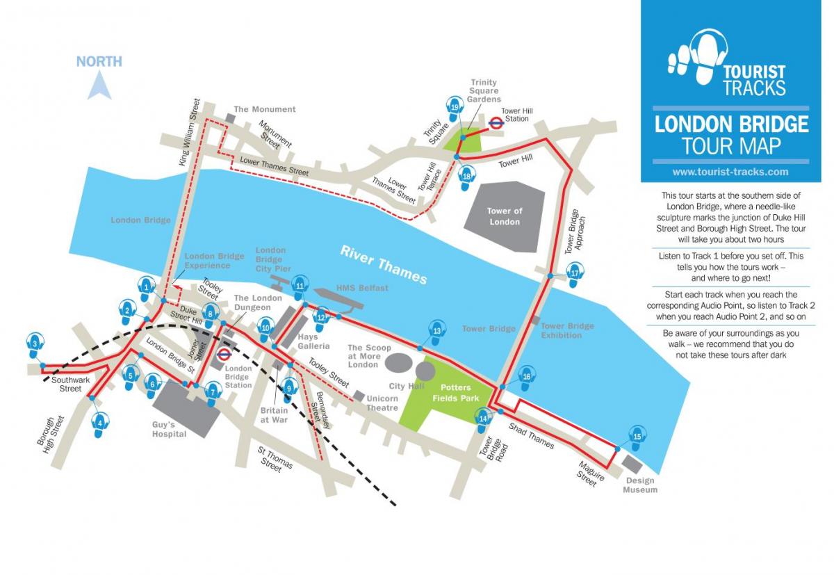 la carte de London bridge