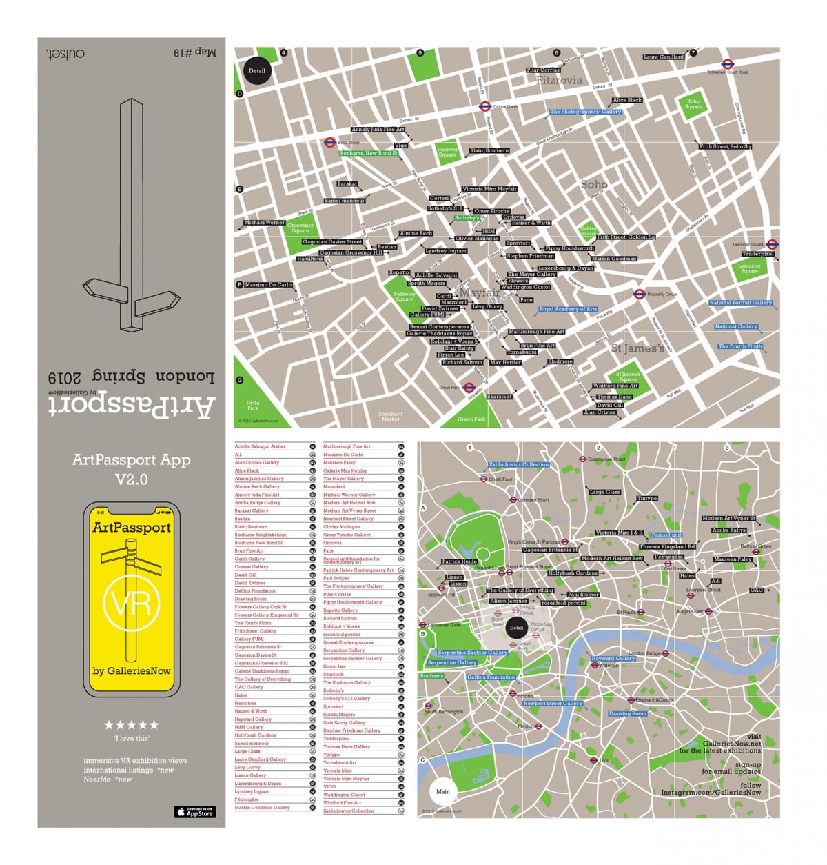 carte des galeries d'art de Londres
