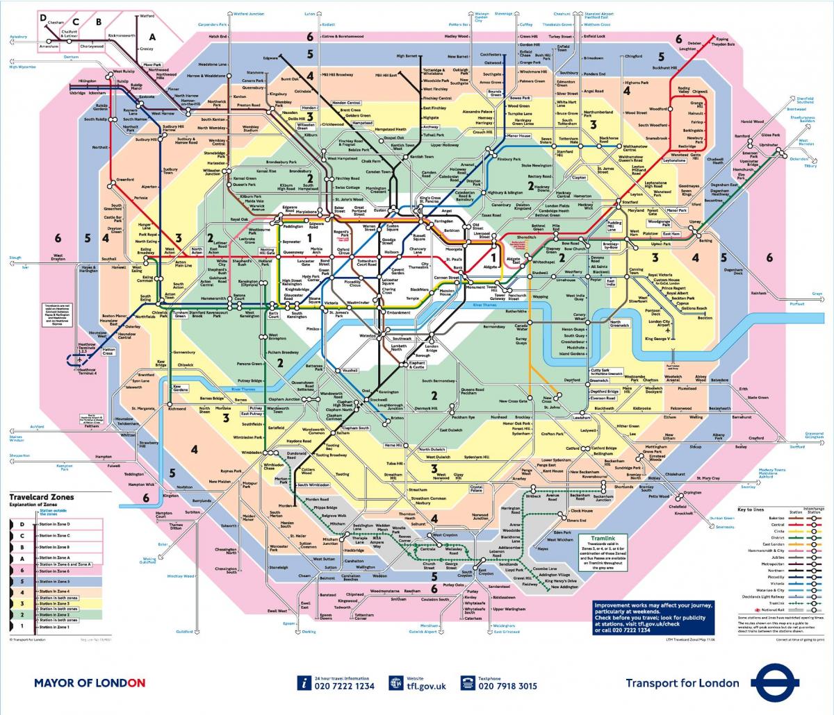 Londres carte des zones