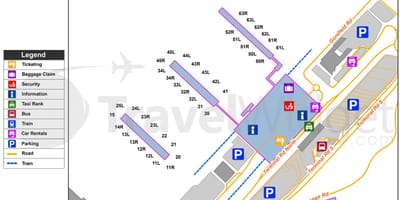 Carte de l'aéroport de Stansted