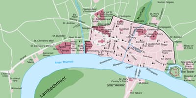 Carte de la ville médiévale de Londres.