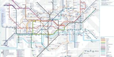 Plan de métro de métro de londres