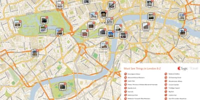 La carte de Londres, les musées