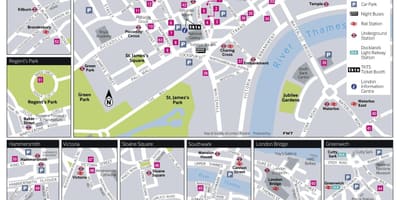Carte des théâtres de Londres