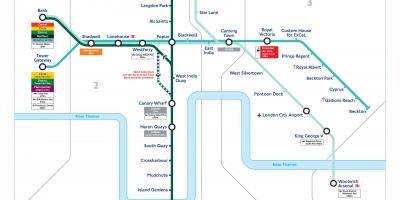 Docklands light railway London map