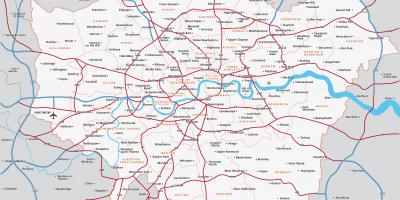 Carte de la région de Londres
