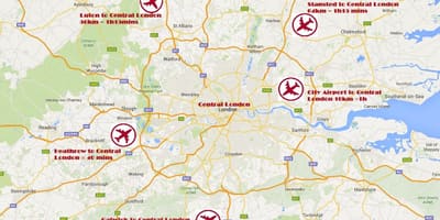 Carte de l'aéroport de londres