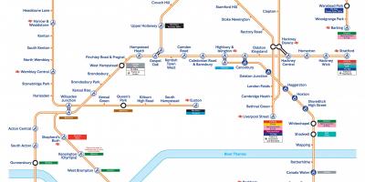 Overground carte de Londres