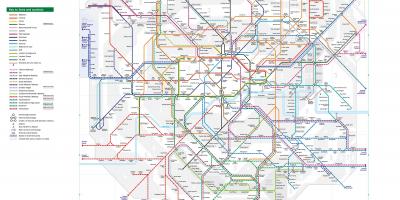 La carte de Londres, les stations de train